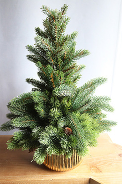 Złota Dekora, realistyczna choinka świąteczna w donicy, wys.43cm