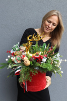 Złoty Jeleń, flowerbox świąteczny LED