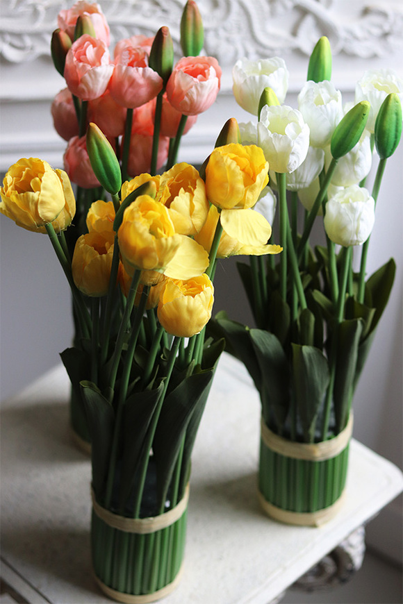 Tulipany Springtime, wiosenna dekoracja, żółta