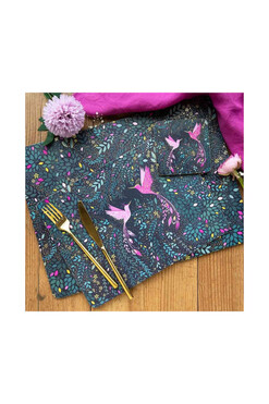 India, podkładki korkowe z kolibrami, duże, 4szt