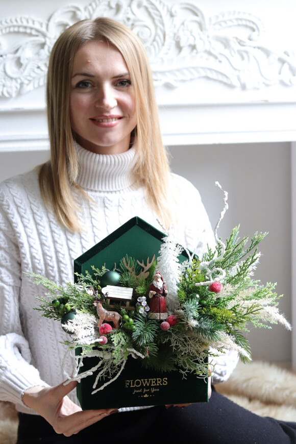 List od Mikołaja, koperta flowerbox świąteczny