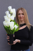 Tulippo New Design White 2, komplet dekoracji nagrobnych