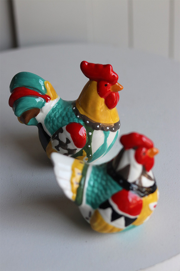 Easter Folk, figurka wielkanocna kura i kogut