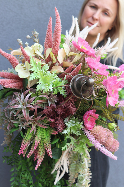 Hegema, zielona kompozycja wisząca