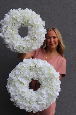 Hortensja Bianca, wysokiej jakości wianek z hortensji, śr.40cm 