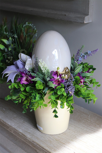 Pastellove, Violetta, wielkanocny stroik w naczyniu, wys.32cm