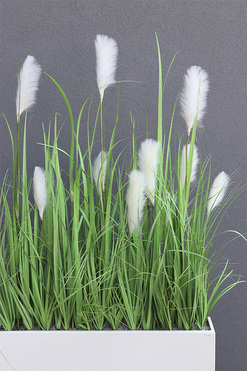 Mojo, kompozycja ze sztucznej trawy w donicy klienta, wys.150cm 