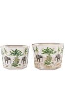 Africa porcelanowa osłonka na kwiaty