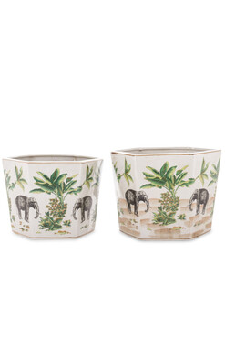 Africa, porcelanowa osłonka na kwiaty, kpl.2szt