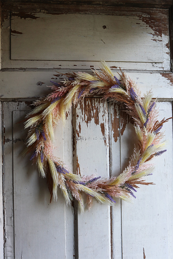 Boho Simple Lavender, wianek ze sztucznego suszu, śr.50cm 