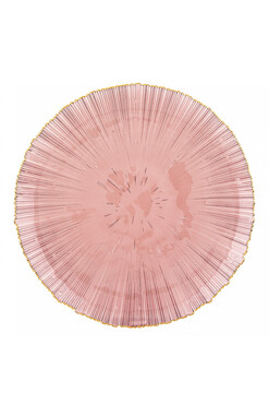 Melania Pink, szklany podtalerz podkładka, śr.32.5cm
