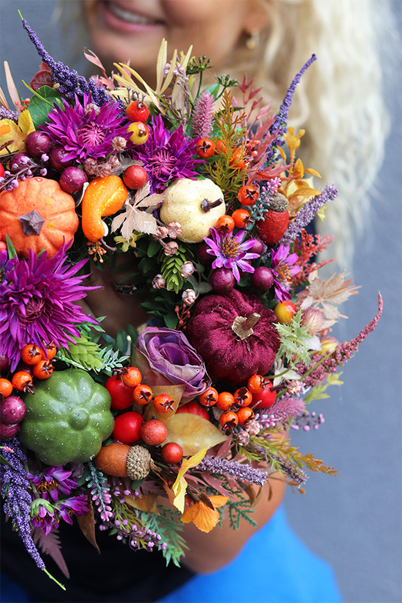 Kreona Autumn, jesienny wianek z owocami