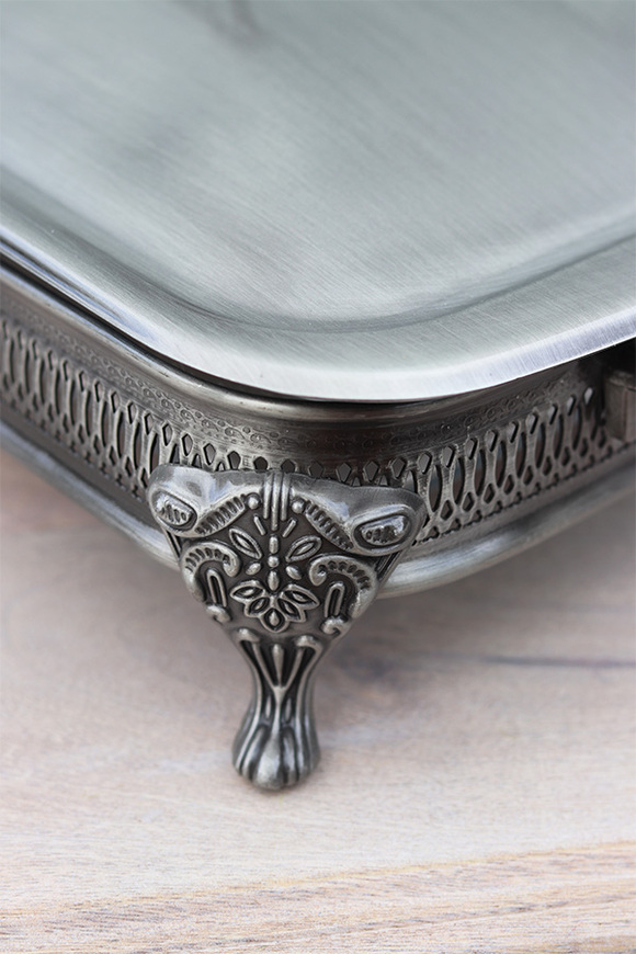 ekskluzywne naczynie żaroodporne z pokrywką, Silverisa, wym.16x41x21cm