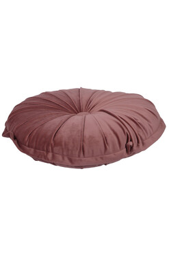 Velvet Button, poduszka dekoracyjna, różowa, śr.40cm