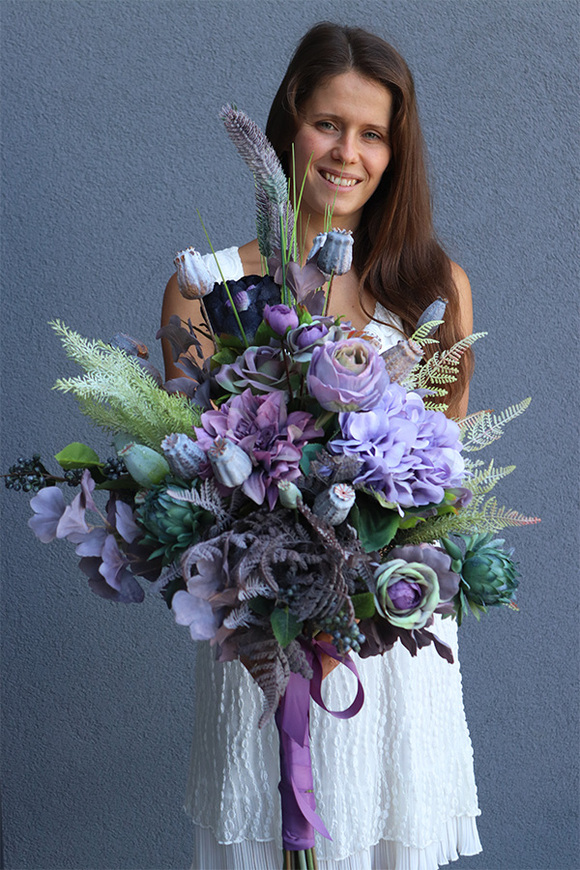 Bristol Violet, bukiet do wazonu, wys.90cm