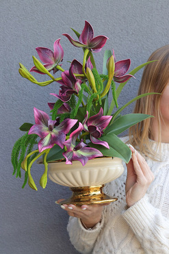 OD RĘKI Dama Harlow, gumowy storczyk w donicy, wys.47cm