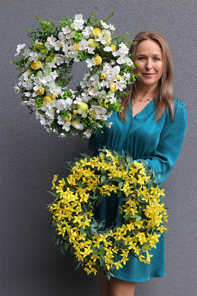 Powiew Wiosny, wielkanocny wianek na drzwi z hiacyntami