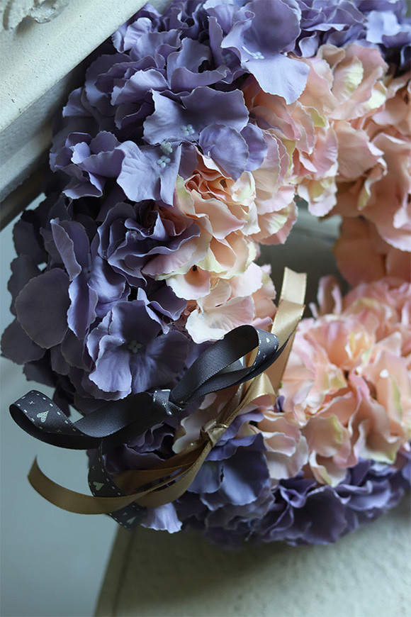 Ombre 2 Hortensja wianek na drzwi