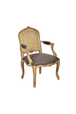 Classic Linen, fotel z rattanowym oparciem, wym.61x53x97.5cm 