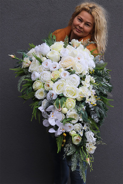 Helenna, zimowa wiązanka nagrobna, dł.90cm