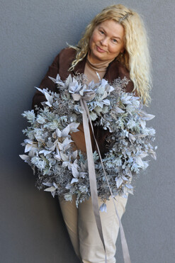 Popiella, dekoracyjny wianek na drzwi, śr.50cm