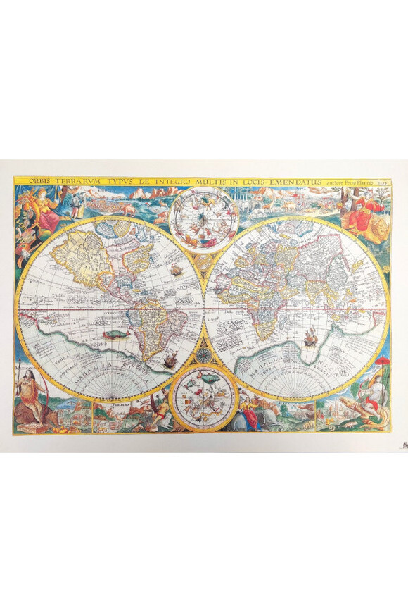 Orbis Terrarum, stara mapa świata - P. Plancius