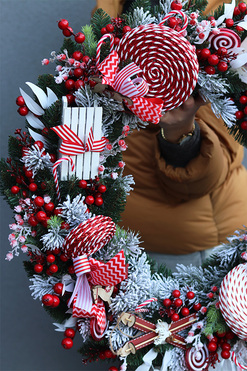 Lollypop Candy 3, świąteczny wianek dekoracyjny, śr.60cm