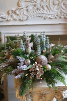 Leśna Kraina LED, świąteczny stroik w szklanej misie