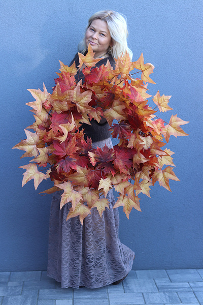 Klonowy, duży jesienny wianek, rozp.70cm