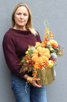 Złota Jesień, kompozycja / stroik jesienny, wym.40x50x32cm