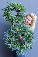 Boho Gretra, zielony wianek z eukaliptusem