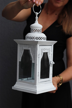 Biała Dama, latarnia / lampion, mały, 1 szt. wym.15x36cm