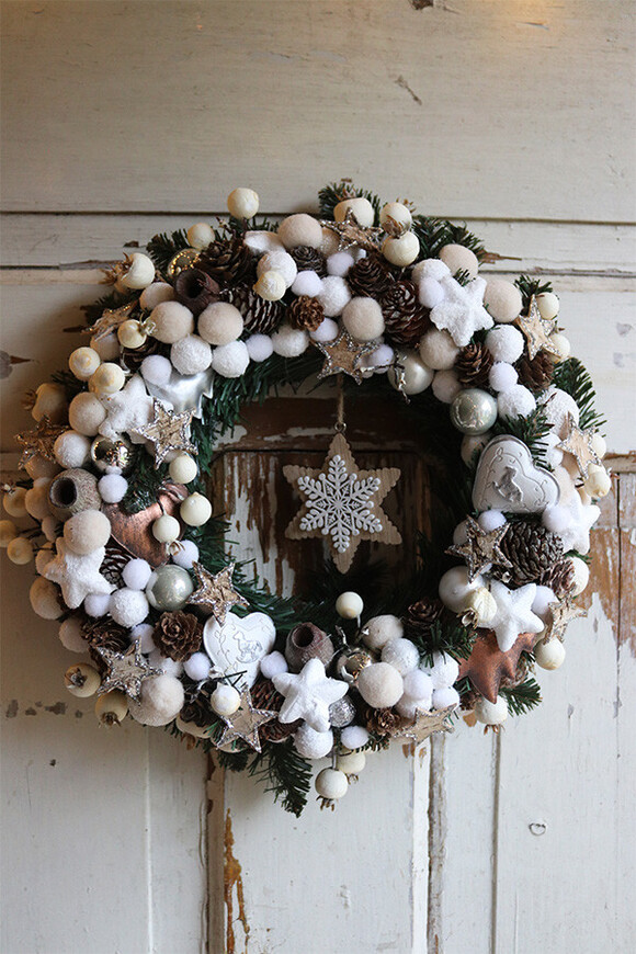 Świąteczny Kolor Big 2, bogaty wianek świąteczny LED