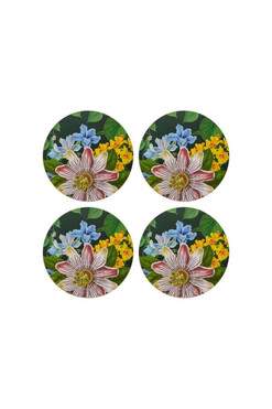 Flower Jungle, podkładki korkowe, okrągłe małe, 4szt