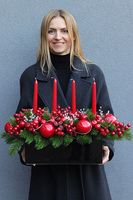 Karminovy Adwent, stroik świąteczny LED