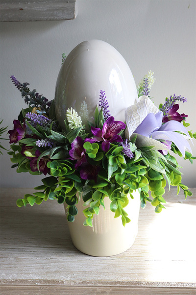 Pastellove, Violetta, wielkanocny stroik w naczyniu, wys.32cm