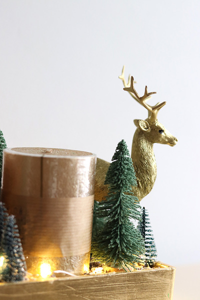 Złota Noc, świąteczny stroik na stół LED	