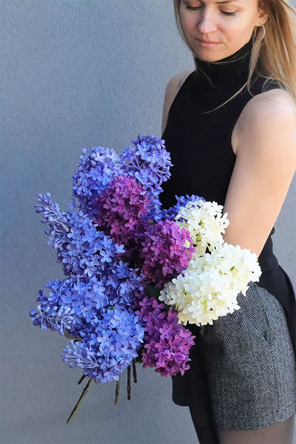 Bzy Deluxe Premium, gumowy bez kwitnący lilak, niebieski