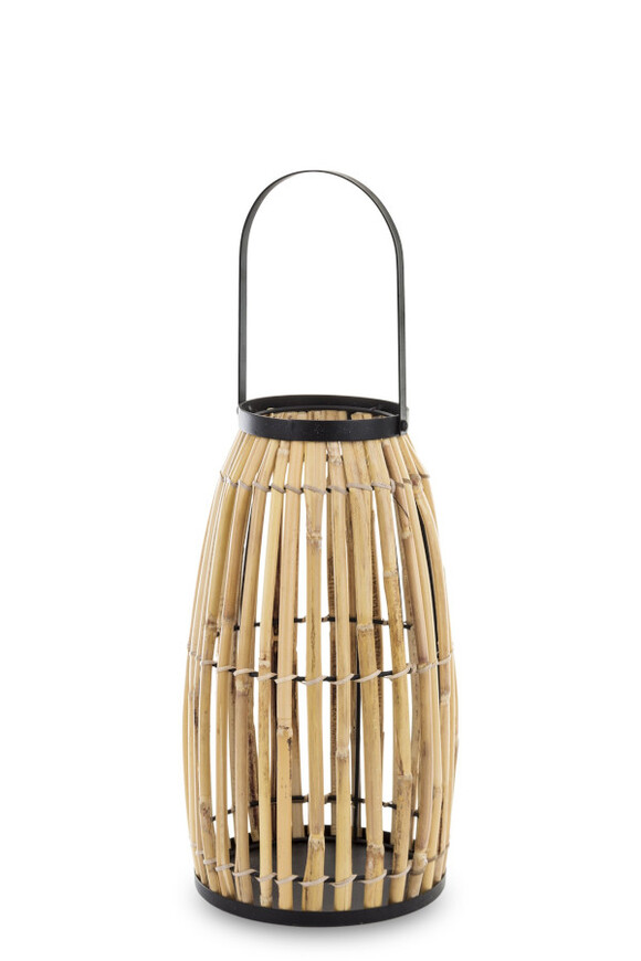 Bambusowy, orientalny lampion / latarenka, wym.57x22x22cm
