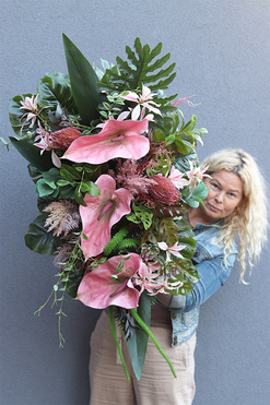 Anturium Giganta, wiązanka nagrobna z anturium, dł.