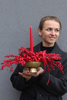 Red Irga Gold, świąteczny stroik z jagodami