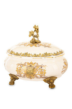 Imperial Gold, ceramiczne puzderko szkatułka A, wym.19x22x17cm