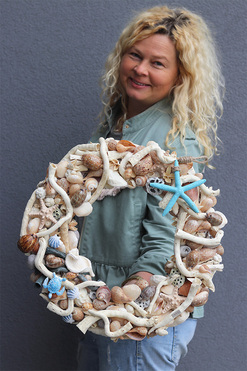 Blue Sea Miami, marynistyczny wianek na drzwi, śr.45cm