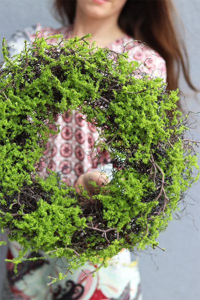 Omszałe Runo, dekoracyjny wianek z mchem