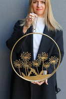 Złota Łąka, metalowy wianek dekoracyjny zawieszka