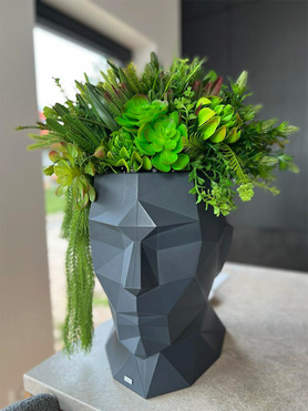Adonis Head, nowoczesna dekoracja zielona w głowie, wys.63cm
