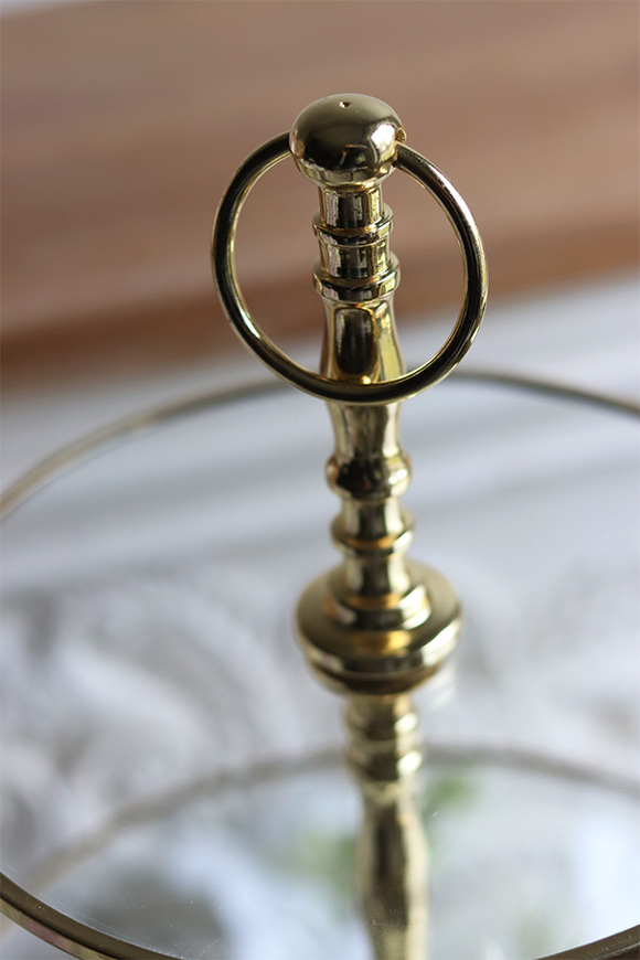 etażerka trzypiętrowa, okrągła, Lux Villa Gold Glamour