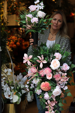 Gerrete, komplet dekoracji nagrobnych, kompozycja+bukiet