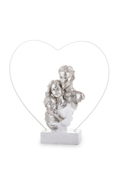 Family, figurka rodzina w Sercu srebrna, wys.29cm