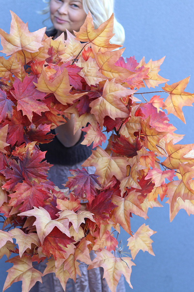 Klonowy, duży jesienny wianek, rozp.70cm